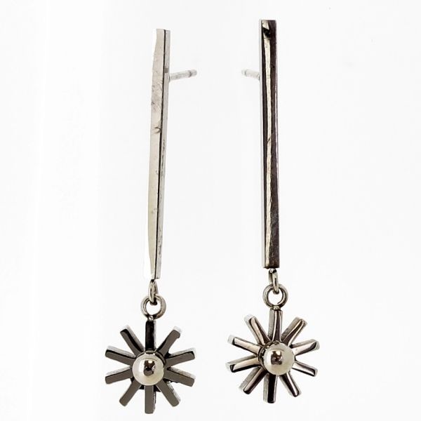 БИЖУТЕРИЯ - ОБЕЦИ - ВИНТ - СТОМАНА - ЦВЕТЕ Е660 - 0.8х3.5см НИКЕЛ - 1 чифт