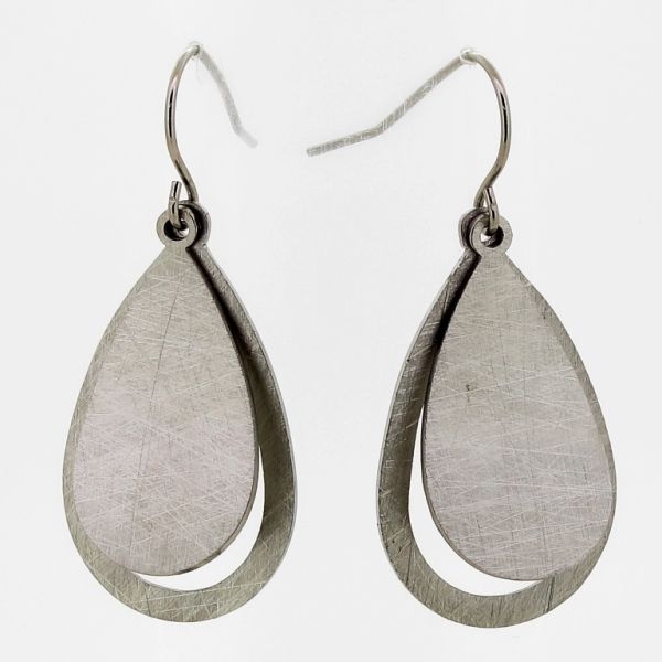 JEWELRY - EARRINGS - HOOK - STAINLESS STEEL - DROPS Е715 - 1.7x3.8cm NICKEL - 1 pair