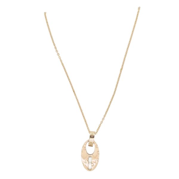  JEWELRY - NECKLACE - BRASS - PADLOCK LOVE K131 - 1.2x2.6cm ROSE GOLD AND WHITE - 1pc.