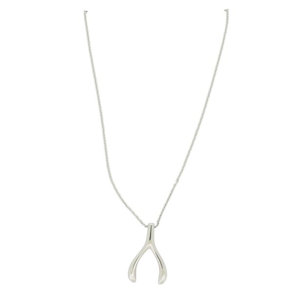  JEWELRY - NECKLACE - BRASS - BONE WISHBONE K137 - 1.6x2.5cm NICKEL - 1pc.