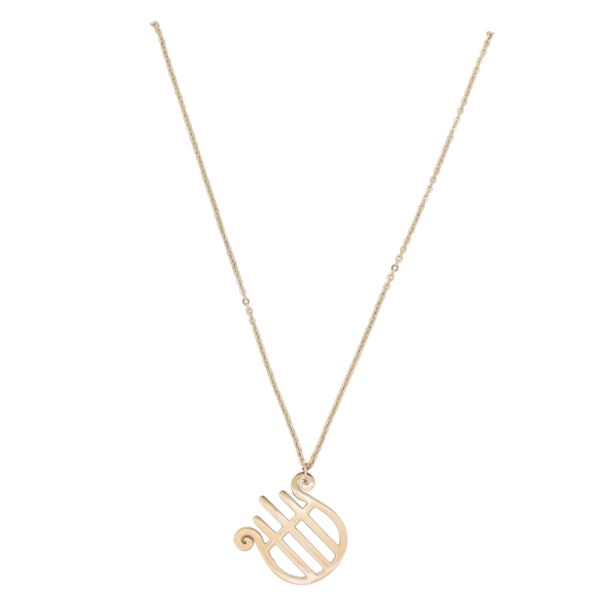  JEWELRY - NECKLACE - BRASS - LYRE K130 - 2.2x2.4cm ROSE GOLD - 1pc.