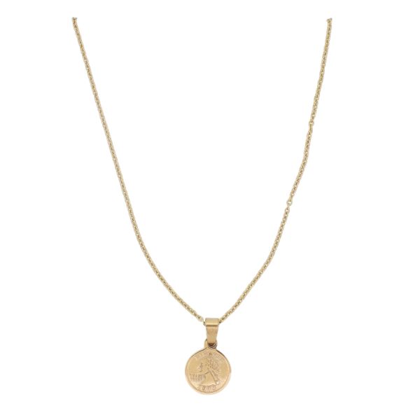  JEWELRY - NECKLACE - BRASS - MEDALLION K154 - 1.2x2.0cm ROSE GOLD - 1pc.