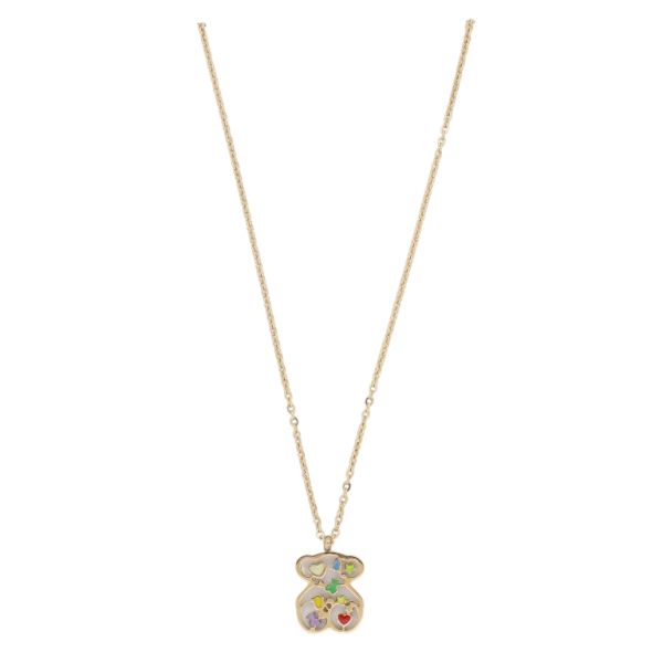  JEWELRY - NECKLACE - BRASS - BEAR K115 - 1.2x1.7cm ROSE GOLD AND MIX - 1pc.