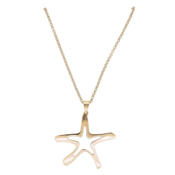  JEWELRY - NECKLACE - BRASS - STARFISH K134 - 4.7x5.4cm ROSE GOLD - 1pc.