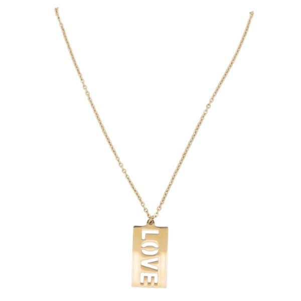  JEWELRY - NECKLACE - BRASS - TILE LOVE K138 - 2.3x1.2cm NICKEL - 1pc.