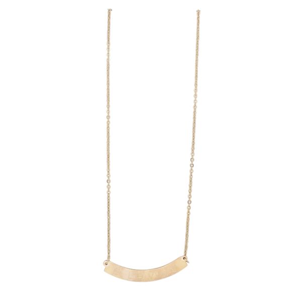  JEWELRY - NECKLACE - BRASS - TILE WITH LOVE K157 - 3.3x0.6cm ROSE GOLD - 1pc.