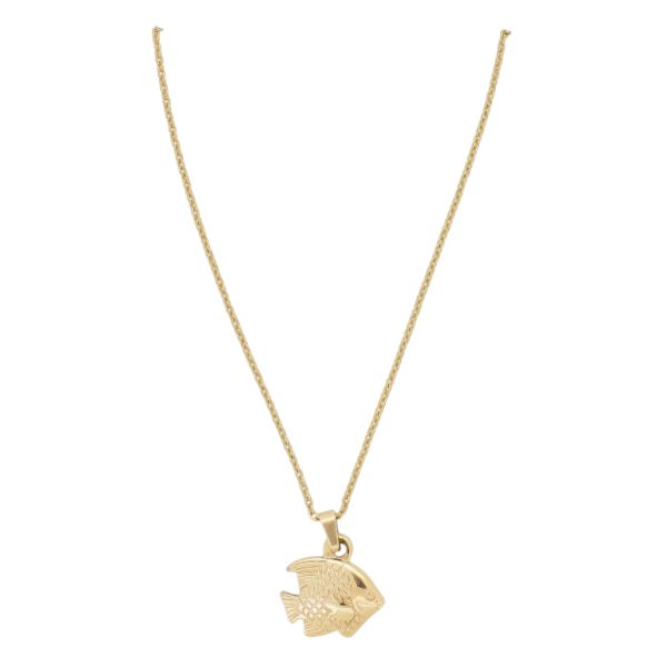  JEWELRY - NECKLACE - BRASS - FISH K118 - 1.7x2.2cm ROSE GOLD - 1pc.