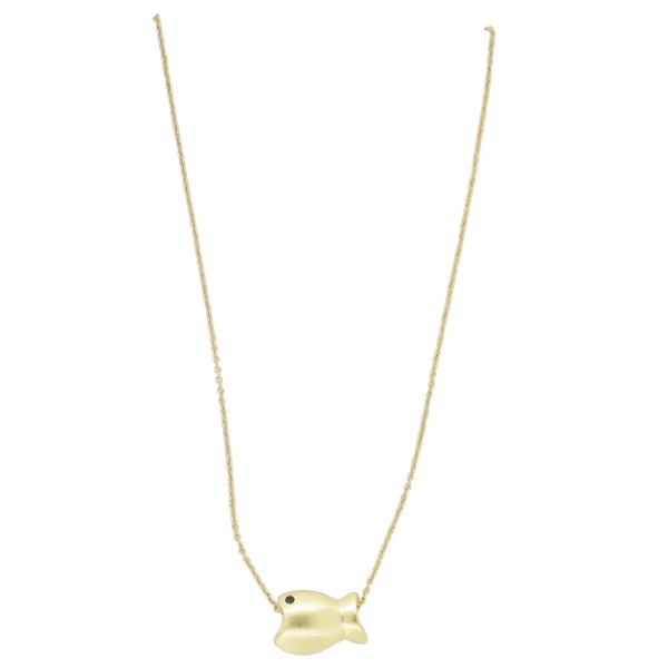 JEWELRY - NECKLACE - BRASS - FISH K120 - 1.5x1.0cm GOLD - PACKAGE 6pcs.