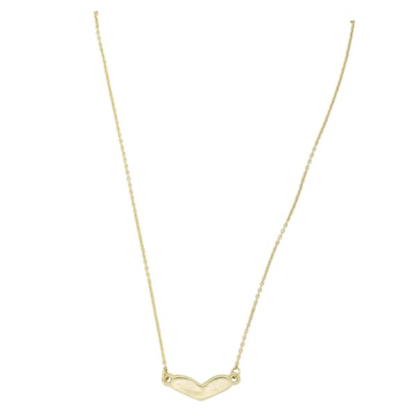  JEWELRY - NECKLACE - BRASS - HEART K135 - 2.1x0.7cm GOLD - 1pc.