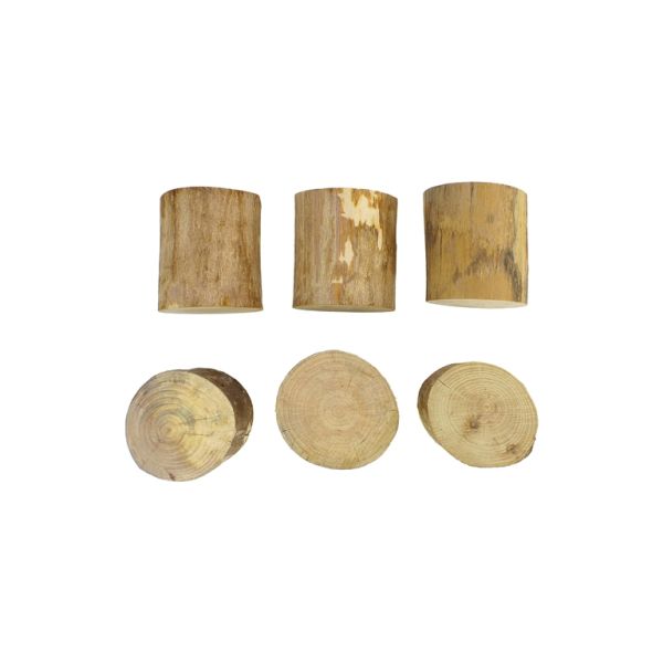 MATERIALS FOR CRAFT AND DECORATION - WOODEN BASES - BLOCK 04 WITHOUT BARK - 6cm - 5-6cm NATURAL - SECOND-RATE - PACKAGE 6pcs.