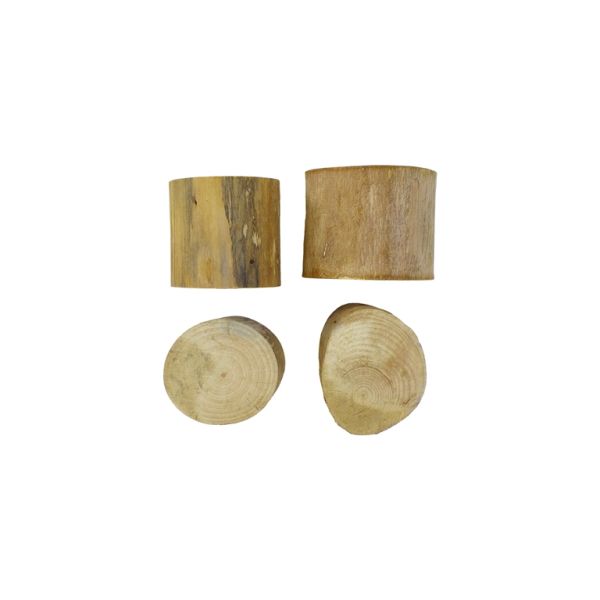 MATERIALS FOR CRAFT AND DECORATION - WOODEN BASES - BLOCK 04 WITHOUT BARK - 6cm - 6-8cm NATURAL - SECOND-RATE - PACKAGE 4pcs.