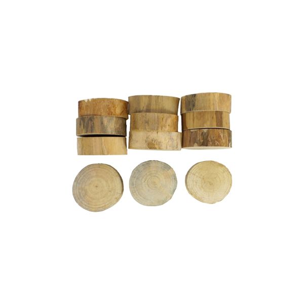 MATERIALS FOR CRAFT AND DECORATION - WOODEN BASES - WASHER 01 WITHOUT BARK - 2cm - 5-6cm NATURAL - SECOND-RATE - 2pcs.