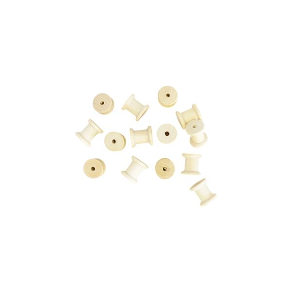 МАТЕРИАЛИ ЗА КРАФТ И ДЕКОРАЦИЯ - ДЪРВЕНИ ОСНОВИ - МАКАРА 03 - 2.5х2.6см НАТУРАЛЕН - 3 бр.