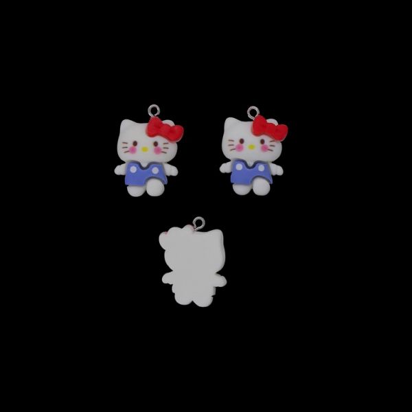 ПЛАСТМАСОВИ МЪНИСТА - РЕЗИН 3D - ВИСУЛКА - КИТИ 13 - 19х28х8мм БЯЛО-СИНЬО-ЧЕРВЕНО - 2 бр. Отвор-1.8мм