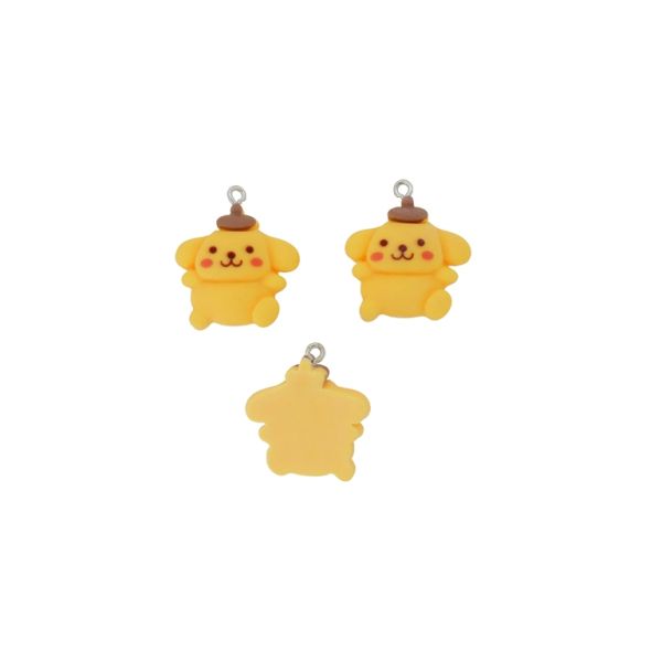 ПЛАСТМАСОВИ МЪНИСТА - РЕЗИН 3D - ВИСУЛКА - КУЧЕ 09 С ШАПКА - 23х26х9мм ЖЪЛТО Т.-КАФЯВО-ЧЕРВЕНО СВ. - ПАКЕТ 20 бр. Отвор-1.8мм 