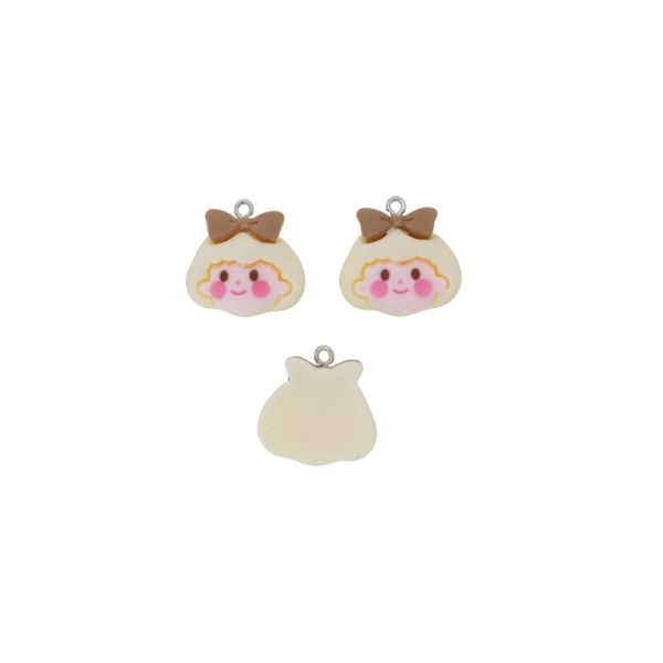 ПЛАСТМАСОВИ МЪНИСТА - РЕЗИН 3D - ВИСУЛКА - МОМИЧЕ 31 - 22х22х8мм ЕКРЮ-РОЗОВО СВ.-КАФЯВО СВ. - 2 бр. Отвор-1.8мм