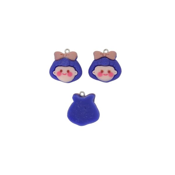 ПЛАСТМАСОВИ МЪНИСТА - РЕЗИН 3D - ВИСУЛКА - МОМИЧЕ 32 - 24х23х8мм РОЗОВО СВ.-СИНЬО Т.-РОЗОВО Т. - 2 бр. Отвор-1.8мм