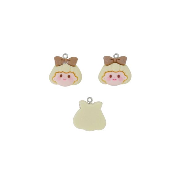 ПЛАСТМАСОВИ МЪНИСТА - РЕЗИН 3D - ВИСУЛКА - МОМИЧЕ 37 - 22х22х7мм ЖЪЛТО СВ.-РОЗОВО СВ.-КАФЯВО СВ. - ПАКЕТ 20 бр. Отвор-1.8мм 