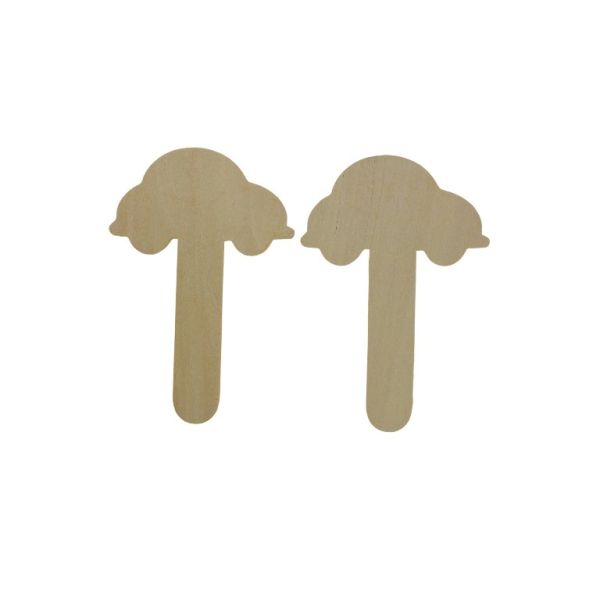 MATERIALS FOR CRAFT AND DECORATION - TOPPER FROM WOOD - CAR 01 - 8.2x13.0x0.3cm NATURAL - 4pcs.