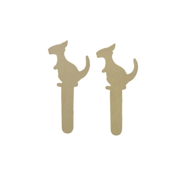 MATERIALS FOR CRAFT AND DECORATION - TOPPER FROM WOOD - KANGAROO 01 - 6.3x14.0x0.3cm NATURAL - 4pcs.