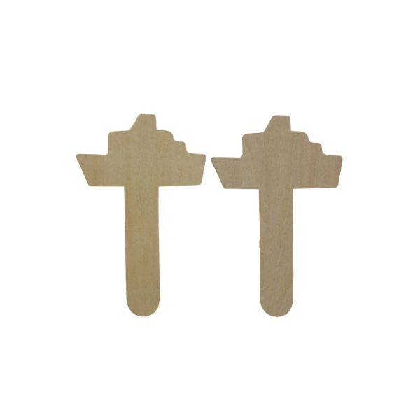 MATERIALS FOR CRAFT AND DECORATION - TOPPER FROM WOOD - SHIP 01 - 8.7x13.5x0.3cm NATURAL - PACKAGE 40pcs.