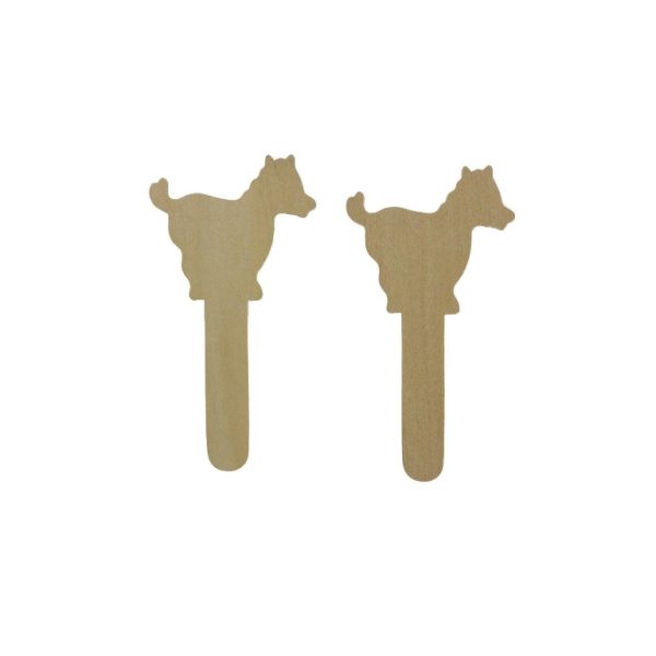 MATERIALS FOR CRAFT AND DECORATION - TOPPER FROM WOOD - DOG 01 -7x13.5x0.3cm NATURAL - 4pcs.