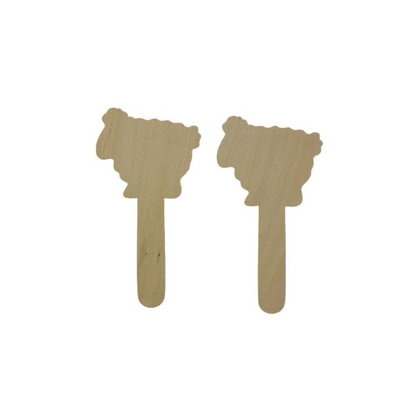 MATERIALS FOR CRAFT AND DECORATION - TOPPER FROM WOOD - SHEEP 01 - 7.0x13.2x0.3cm NATURAL - PACKAGE 40pcs.