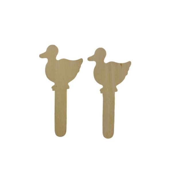 MATERIALS FOR CRAFT AND DECORATION - TOPPER FROM WOOD - DUCK 01 - 7.0x15.0x0.3cm NATURAL - 4pcs.