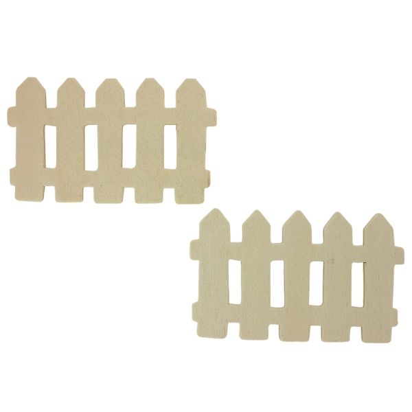 MATERIALS FOR CRAFT AND DECORATION - WOODEN BASES - FENCE 01 - 11x6cm NATURAL - 2pcs.