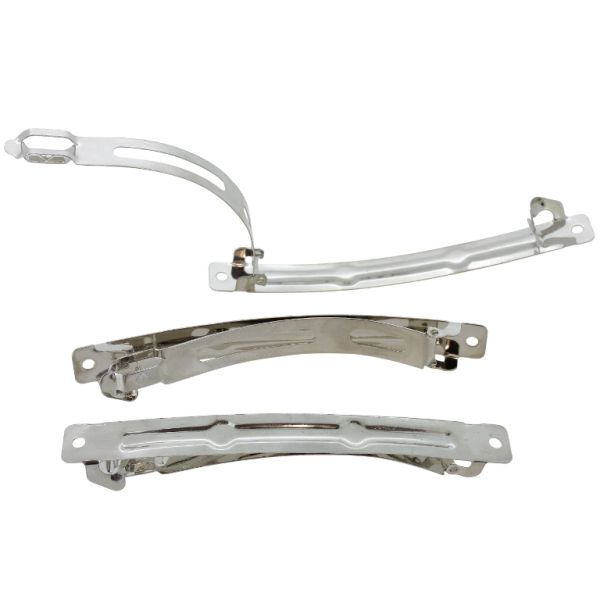 METAL ELEMENTS - FRENCH BARRETTE HAIR CLIPS 03 - 102x12x10mm NICKEL COLOR - 2pcs.