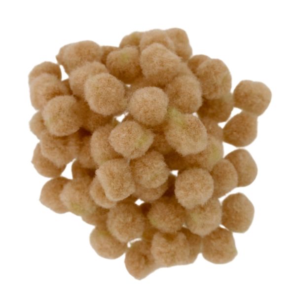 TEXTILE BEADS - POMPON POLYESTER - 10mm BEIGE 63 - PACKAGE 500pcs.