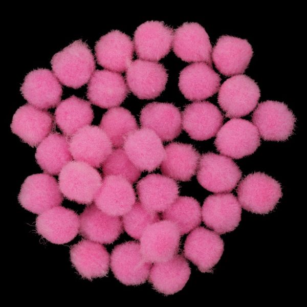 TEXTILE BEADS - POMPON POLYESTER - 10mm PINK 57 - PACKAGE 500pcs.