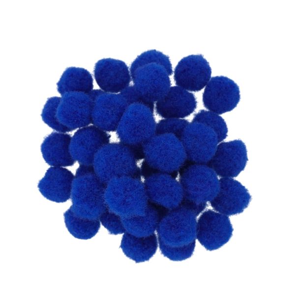 TEXTILE BEADS - POMPON POLYESTER - 10mm BLUE (DARK) 59 - PACKAGE 500pcs.