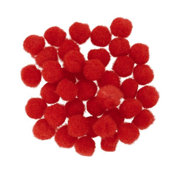 TEXTILE BEADS - POMPON POLYESTER - 10mm RED (LIGHT) 58 - PACKAGE 500pcs.