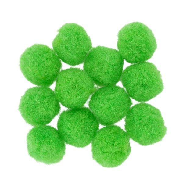 TEXTILE BEADS - POMPON POLYESTER - 18mm GREEN (LIGHT) 68 - PACKAGE 200pcs.