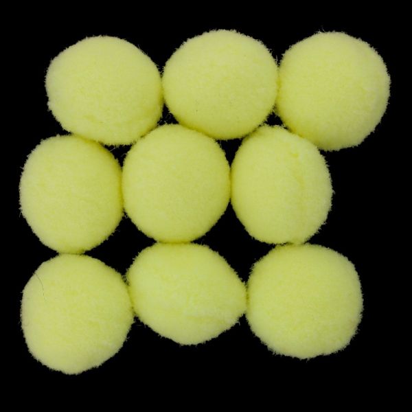 TEXTILE BEADS - POMPON POLYESTER - 20mm YELLOW 72 - PACKAGE 150pcs.