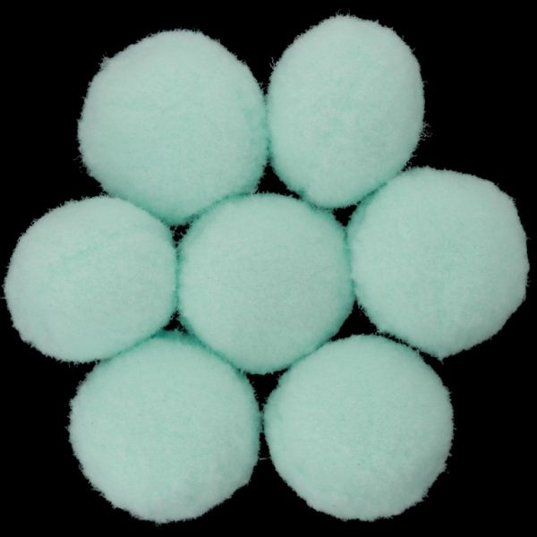 TEXTILE BEADS - POMPON POLYESTER - 25mm BLUE (LIGHT) 73 - PACKAGE 100pcs.