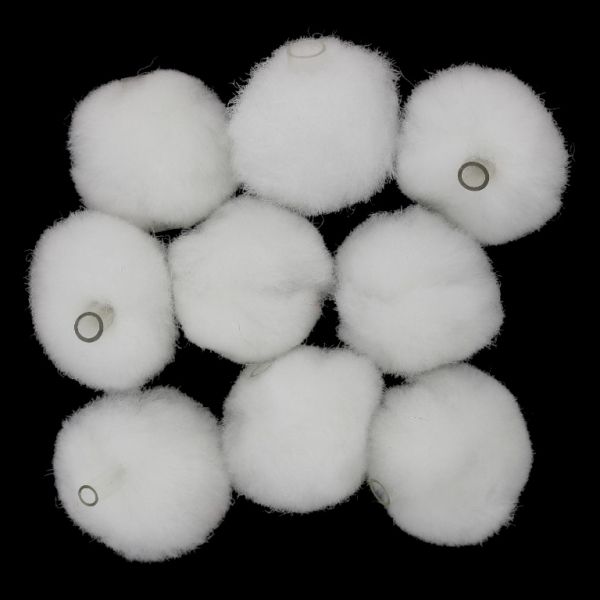 TEXTILE BEADS - POMPON POLYESTER 04 TUBE - 20mm WHITE 31 - PACKAGE 200pcs.