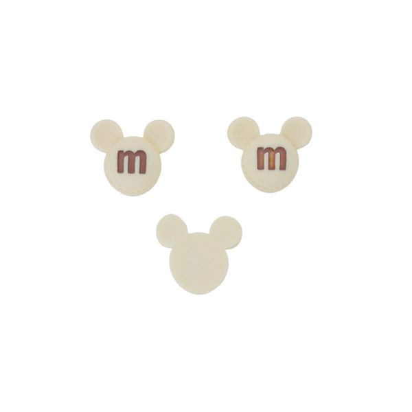 PLASTIC BEADS - RESIN 3D - FOR GLUING - CANDY 10 MICKEY - 25x23x8mm ECRU-BROWN (LIGHT) - PACKAGE 30pcs. 