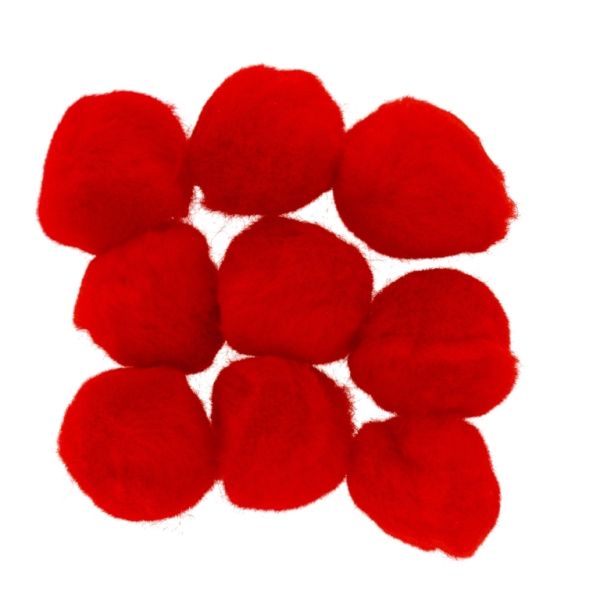TEXTILE BEADS - POMPON POLYESTER 04 - 20mm RED 74 - PACKAGE 200pcs.
