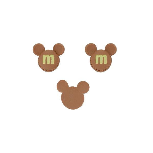 PLASTIC BEADS - RESIN 3D - FOR GLUING - CANDY 10 MICKEY - 25x23x8mm BROWN (LIGHT)-YELLOW (LIGHT) - PACKAGE 30pcs. 