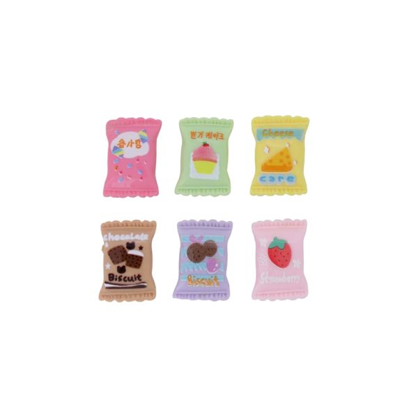 PLASTIC BEADS - RESIN 3D - FOR GLUING - CANDY MIX 01 - 24x16x6mm MIX - PACKAGE 30pcs. 