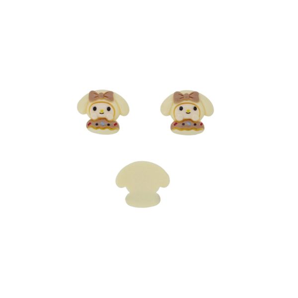 PLASTIC BEADS - RESIN 3D - FOR GLUING - DOG 18 - 22x19x6mm ECRU-BROWN (LIGHT)-ECRU (LIGHT) - PACKAGE 30pcs.