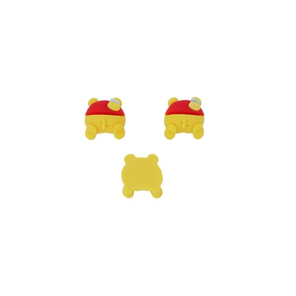 PLASTIC BEADS - RESIN 3D - FOR GLUING - WINNIE THE POOH 04 - 17x21x12mm YELLOW-RED-BLUE (LIGHT) - PACKAGE 30pcs.