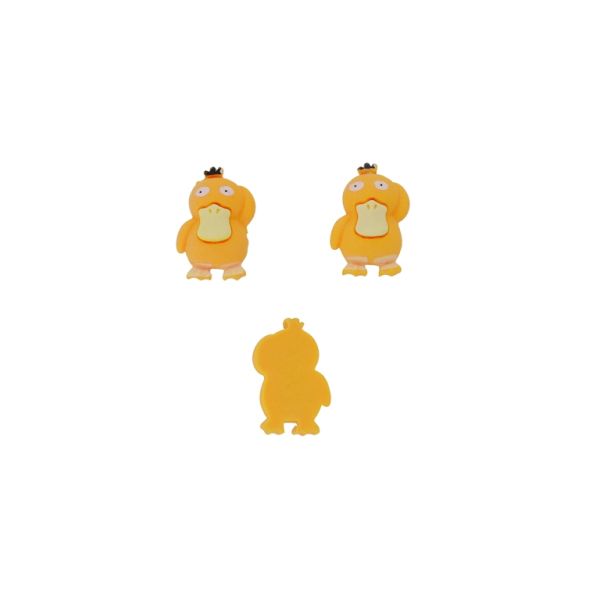 PLASTIC BEADS - RESIN 3D - FOR GLUING - DUCK 06 - 15x28x8mm ORANGE-YELLOW (LIGHT) - PACKAGE 30pcs.