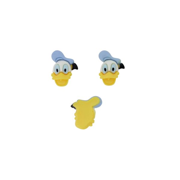 PLASTIC BEADS - RESIN 3D - FOR GLUING - DONALD DUCK 05 - 18x28x8mm YELLOW-BLUE (LIGHT)-WHITE - PACKAGE 30pcs.