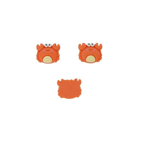PLASTIC BEADS - RESIN 3D - FOR GLUING - CRAB 03 - 21x19x8mm ORANGE-YELLOW (LIGHT) - PACKAGE 30pcs.
