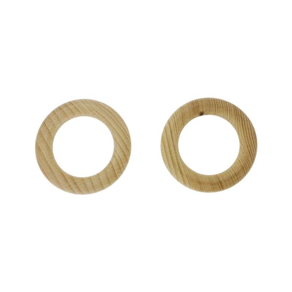 WOODEN STICKS - CIRCLE 01 - 54x10mm NATURAL - PACKAGE 6pcs. Hole-34mm