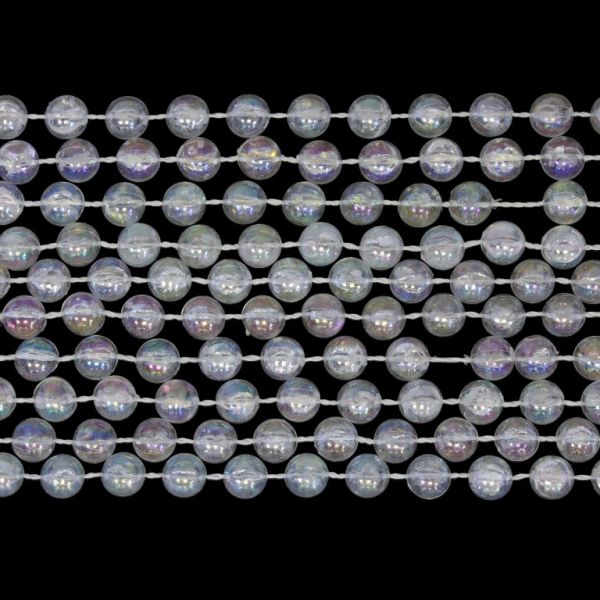 PLASTIC BEADED TRIM GARLAND - BALL 01 - 8mm TRANSPARENT АВ - PACKAGE (5x2.70meters)