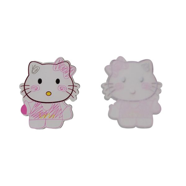 ПЛАСТМАСОВИ МЪНИСТА - РЕЗИН 2D - ЗА ЗАЛЕПВАНЕ - КИТИ 14 - 39х47х2мм РОЗОВО-ЧЕРНО-ЖЪЛТО - ПАКЕТ 20 бр.